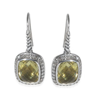 Sterling Silver Peridot and Diamond Noblesse Earrings