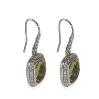 Sterling Silver Peridot and Diamond Noblesse Earrings