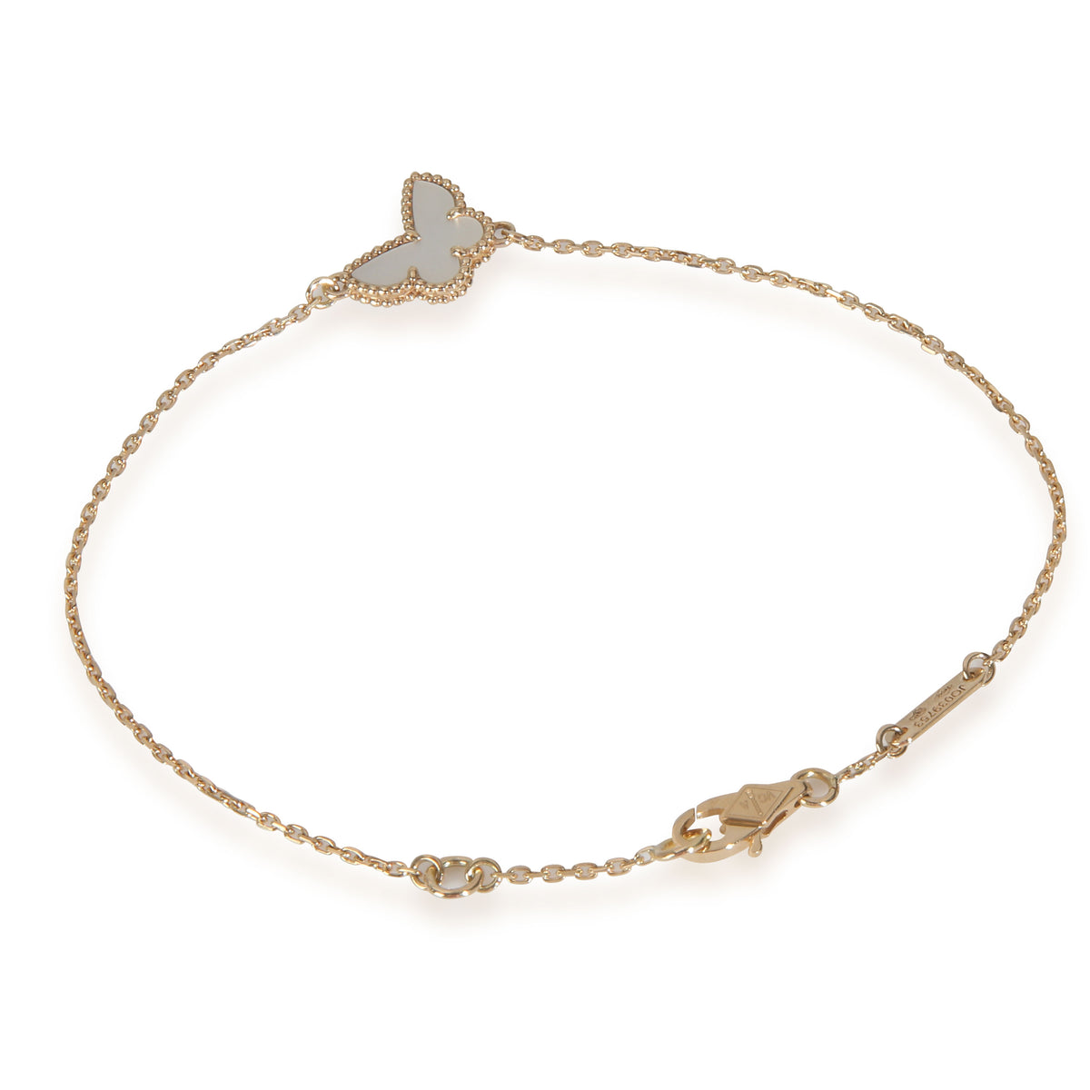 Yellow Gold Mother Of Pearl Sweet Butterfly Bracelet
