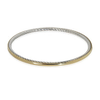 Yellow Gold & Sterling Silver  Cable Slip On Bracelet