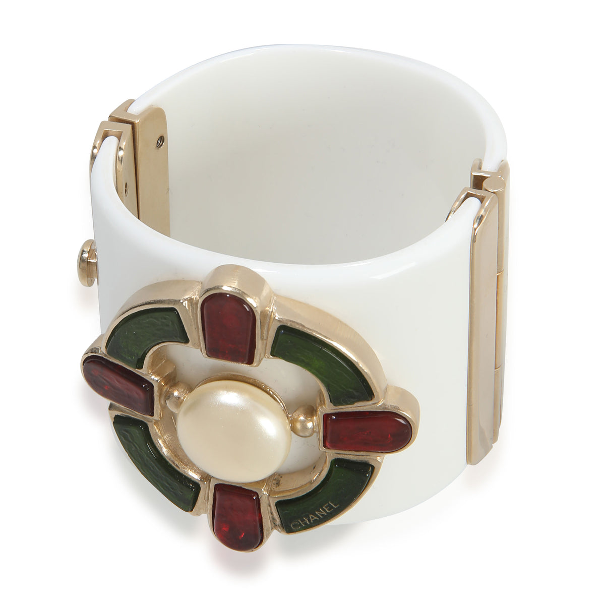 Gold-Plated  2007 Wide Resin & Gripoix Bracelet