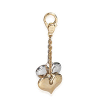 White Gold & Yellow Gold  Double Heart Charm