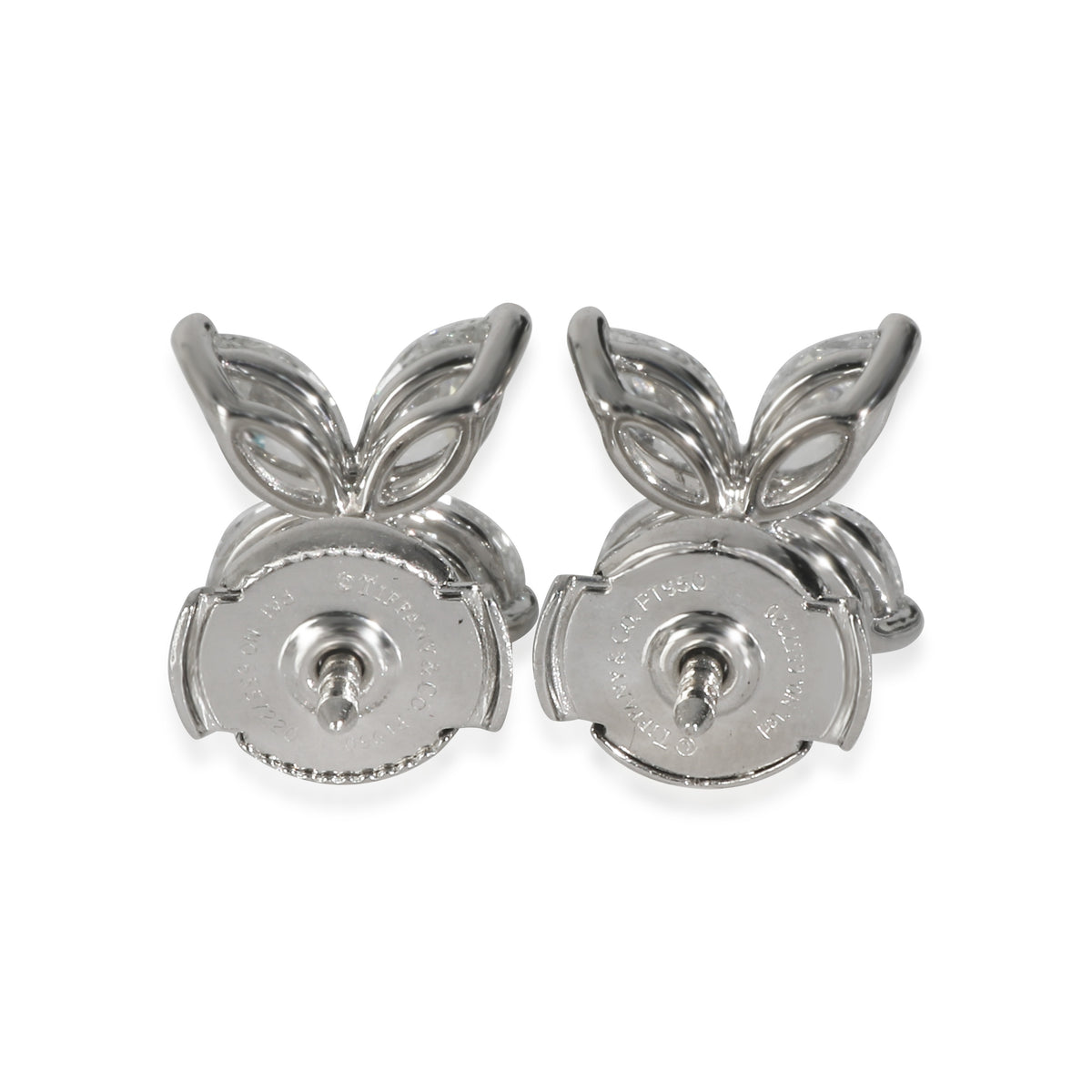 Tiffany & Co. Platinum Diamond Large Model Victoria Earrings bv