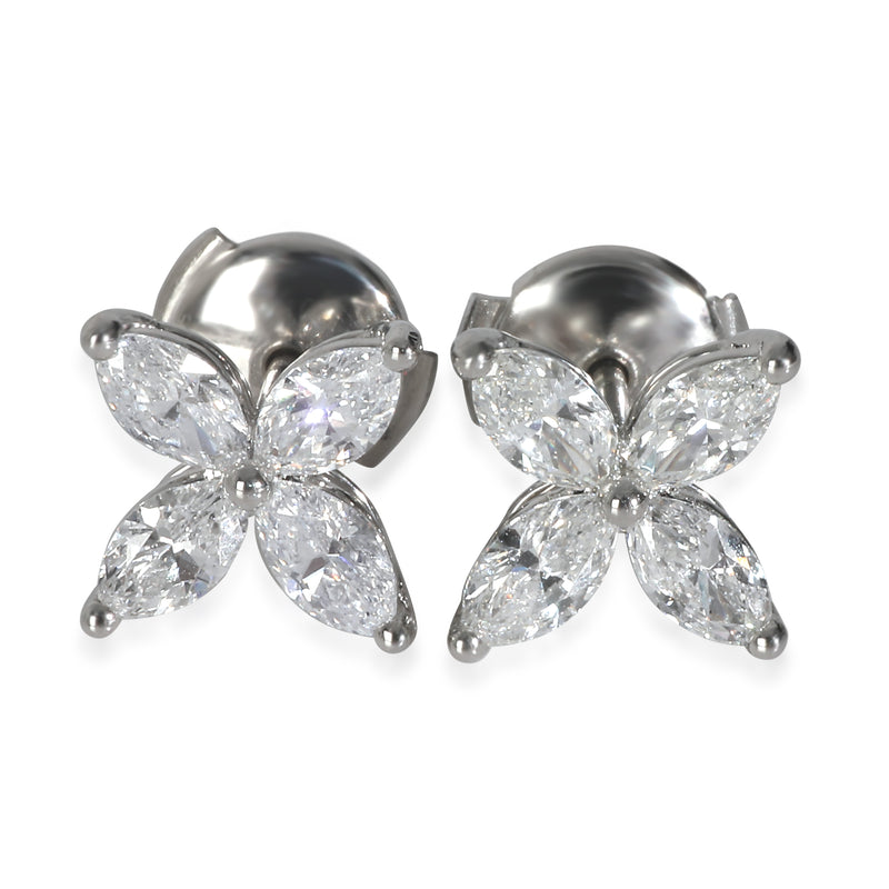 Tiffany & Co. Platinum Diamond Large Model Victoria Earrings fv