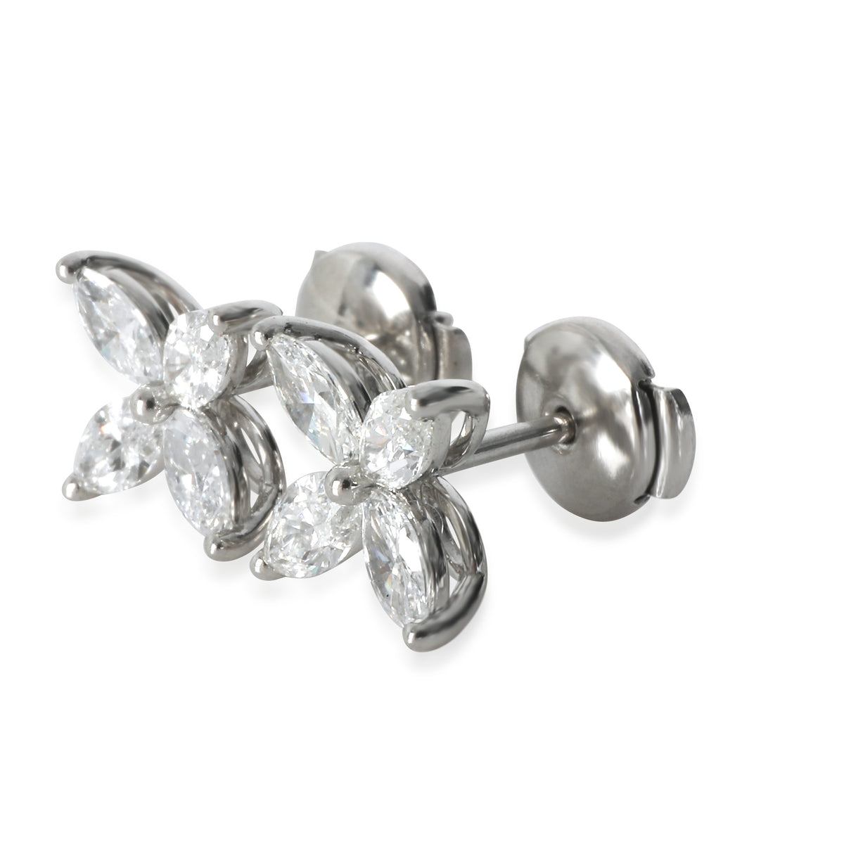 Tiffany & Co. Platinum Diamond Large Model Victoria Earrings sv