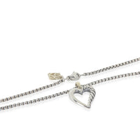 Yellow Gold & Sterling Silver  Cable Heart Pendant