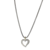 Yellow Gold & Sterling Silver  Cable Heart Pendant