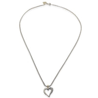 Yellow Gold & Sterling Silver  Cable Heart Pendant