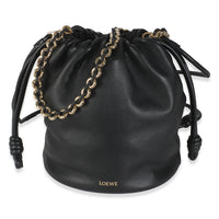 Black Mellow Nappa Flamenco Purse Bucket Bag