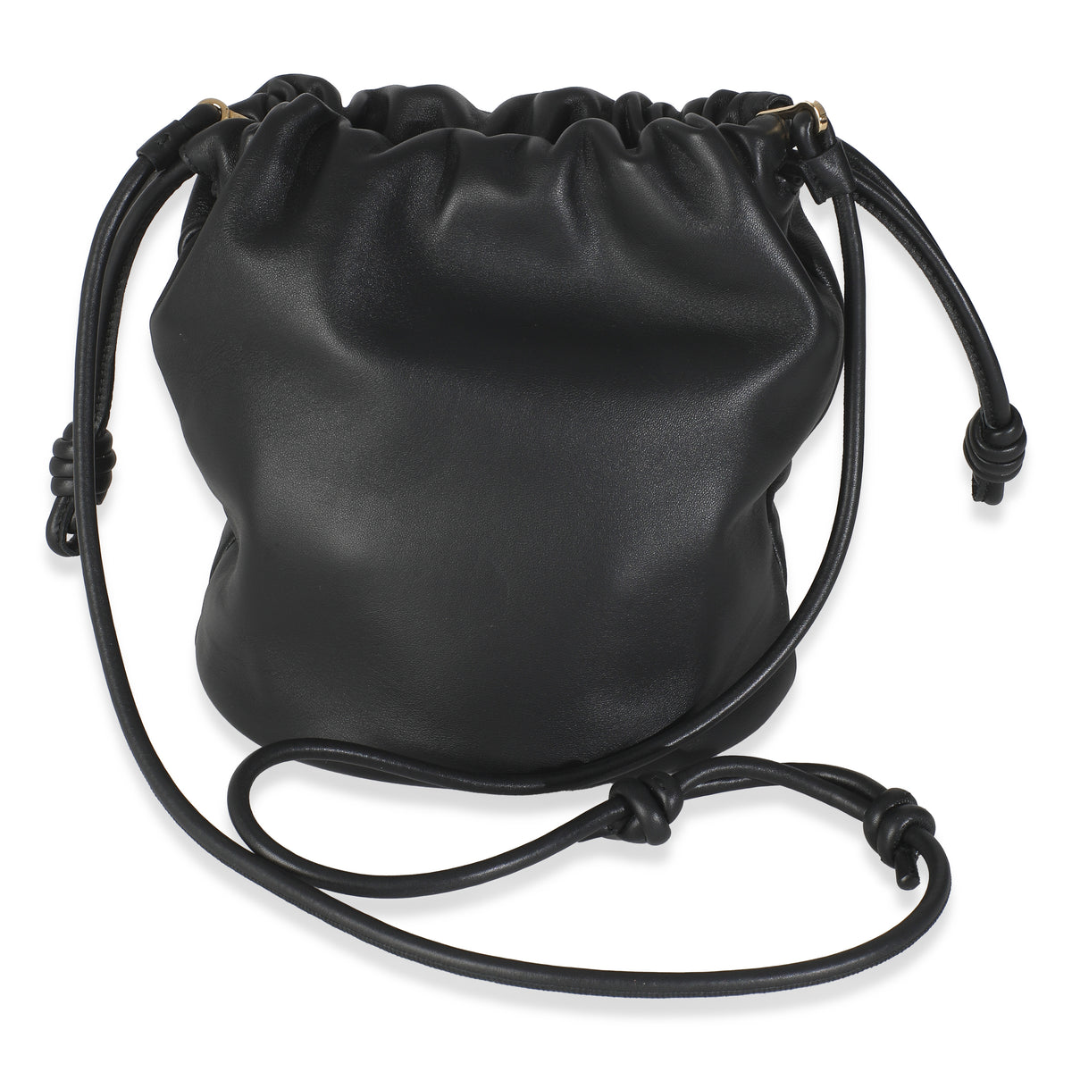 Black Mellow Nappa Flamenco Purse Bucket Bag