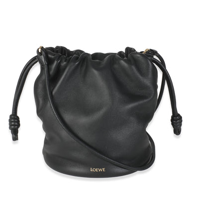 Black Mellow Nappa Flamenco Purse Bucket Bag