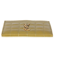Olive Drab Quilted Lambskin Cassandre Credit Card Case