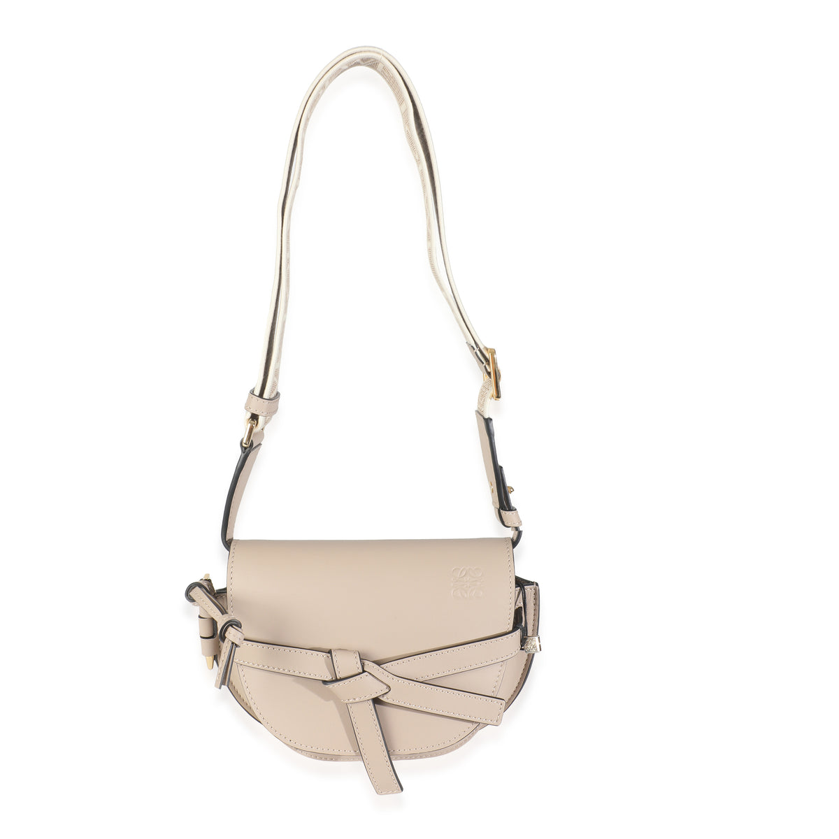 Sand Calfskin Mini Gate Dual Bag