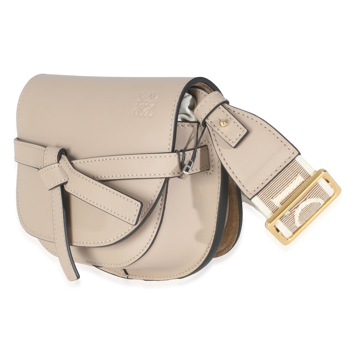 Sand Calfskin Mini Gate Dual Bag