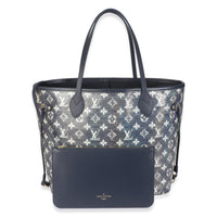 Blue Monoglam Canvas Neverfull MM