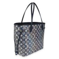 Blue Monoglam Canvas Neverfull MM