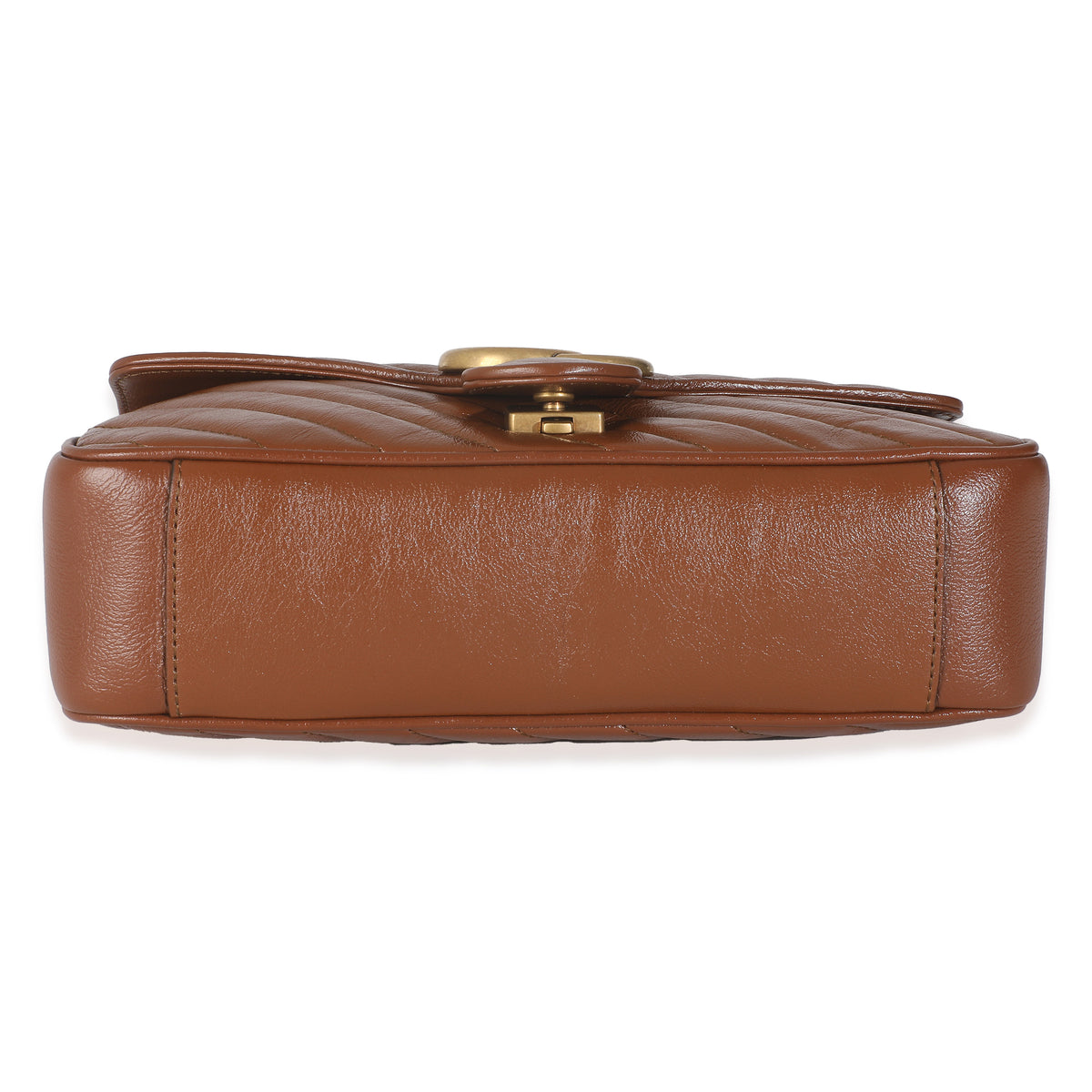 Brown Azalea Calfskin Matelasse Diagonal GG Marmont Shoulder Bag