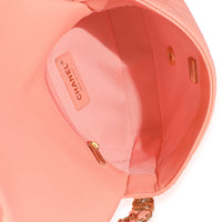 Coral Quilted Caviar Coco You Mini Flap Handbag