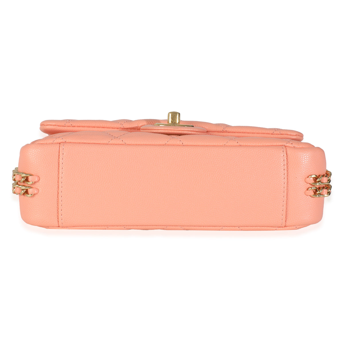 Coral Quilted Caviar Coco You Mini Flap Handbag