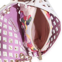 White Lambskin Small See Through Flap Bag