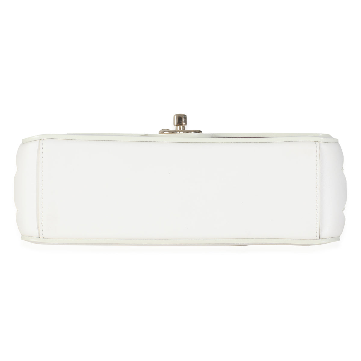 White Lambskin Small See Through Flap Bag