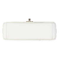 White Lambskin Small See Through Flap Bag