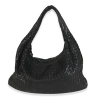 Black Nappa Intrecciato Medium Hobo