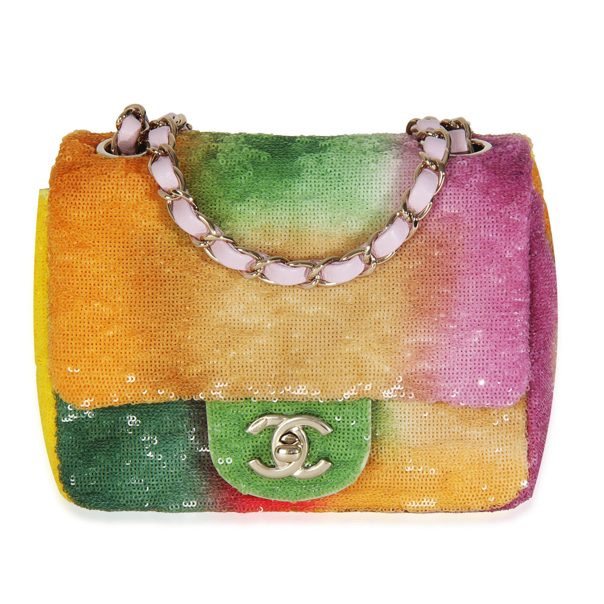 25S Multicolor Sequin Mini Square Flap Bag