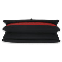 Vintage Black Red Quilted Lambskin Two Tone Flap Bag