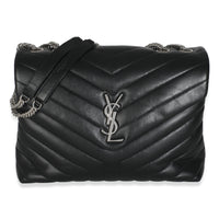 Black Matelasse Calfskin Medium Loulou