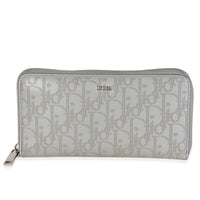 Dior Grey Oblique Galaxy Leather Long Zipped Wallet