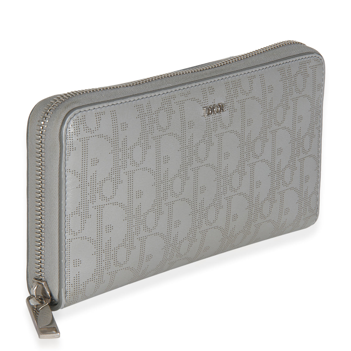 Dior Grey Oblique Galaxy Leather Long Zipped Wallet