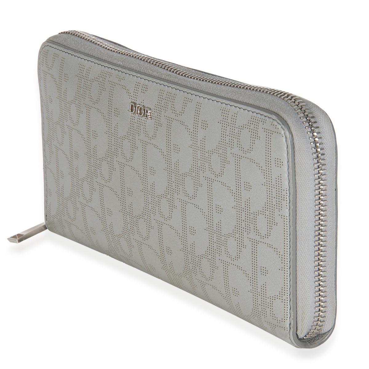 Dior Grey Oblique Galaxy Leather Long Zipped Wallet