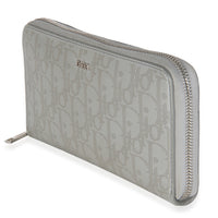 Dior Grey Oblique Galaxy Leather Long Zipped Wallet