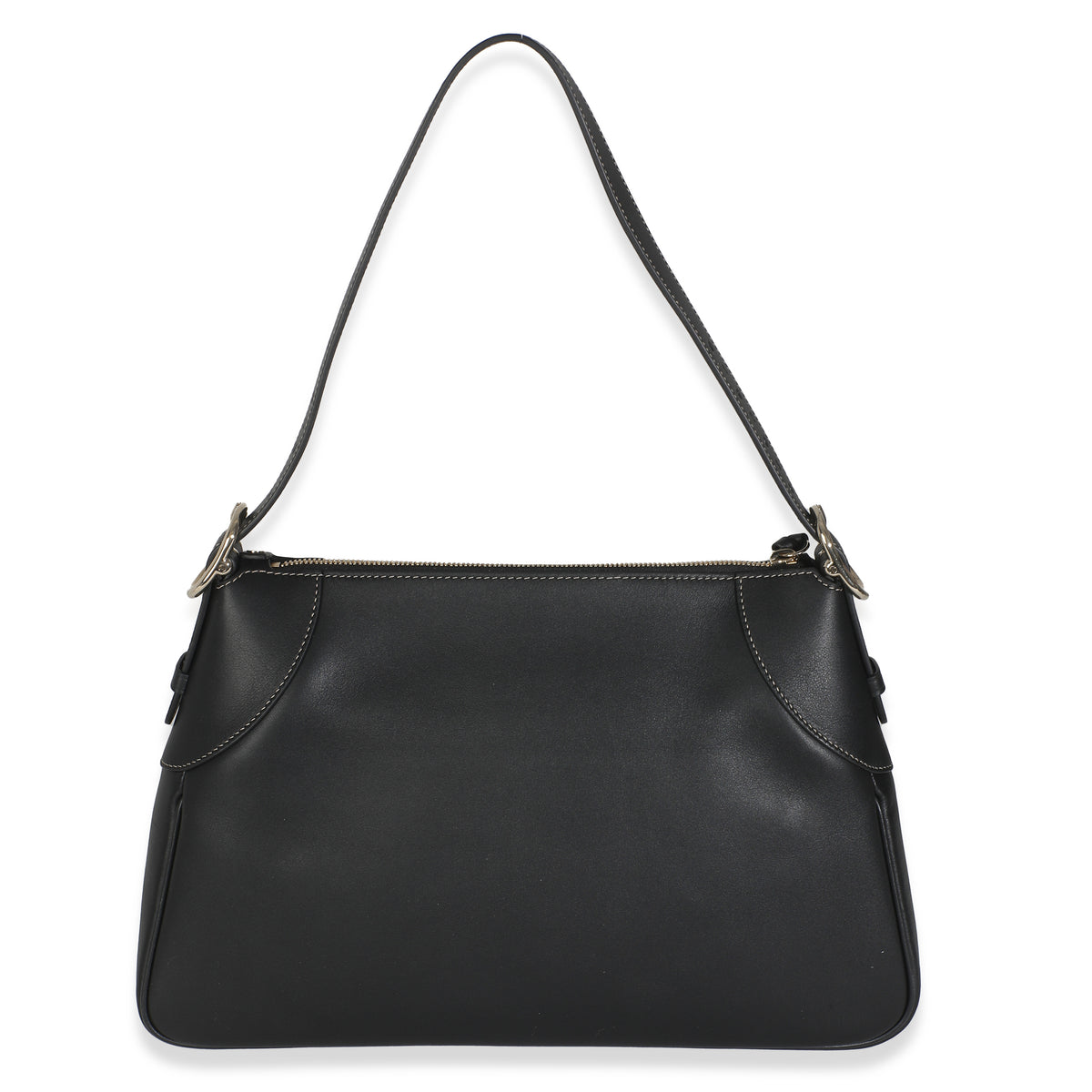 Black Calfskin Medium GG Emblem Shoulder Bag