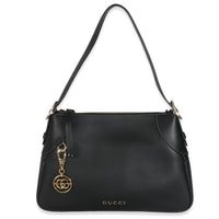 Black Calfskin Medium GG Emblem Shoulder Bag