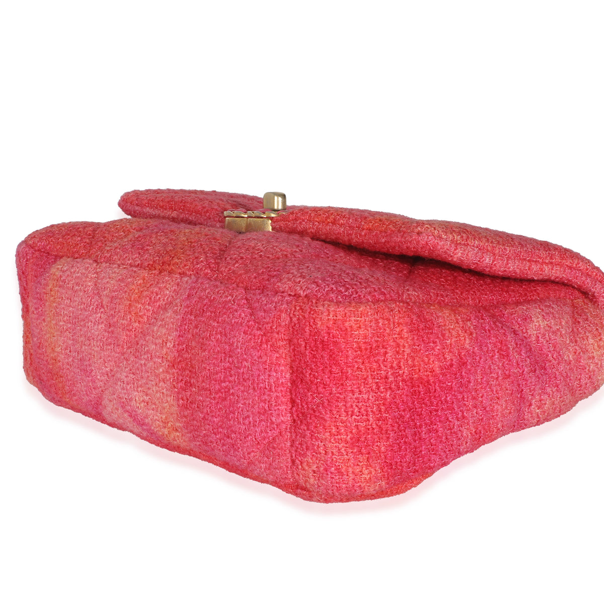 Chanel Coral Pink Tweed Quilted Medium  19 Flap Bag Handbag av