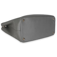 Grey Saffiano Lux Double Zip Tote