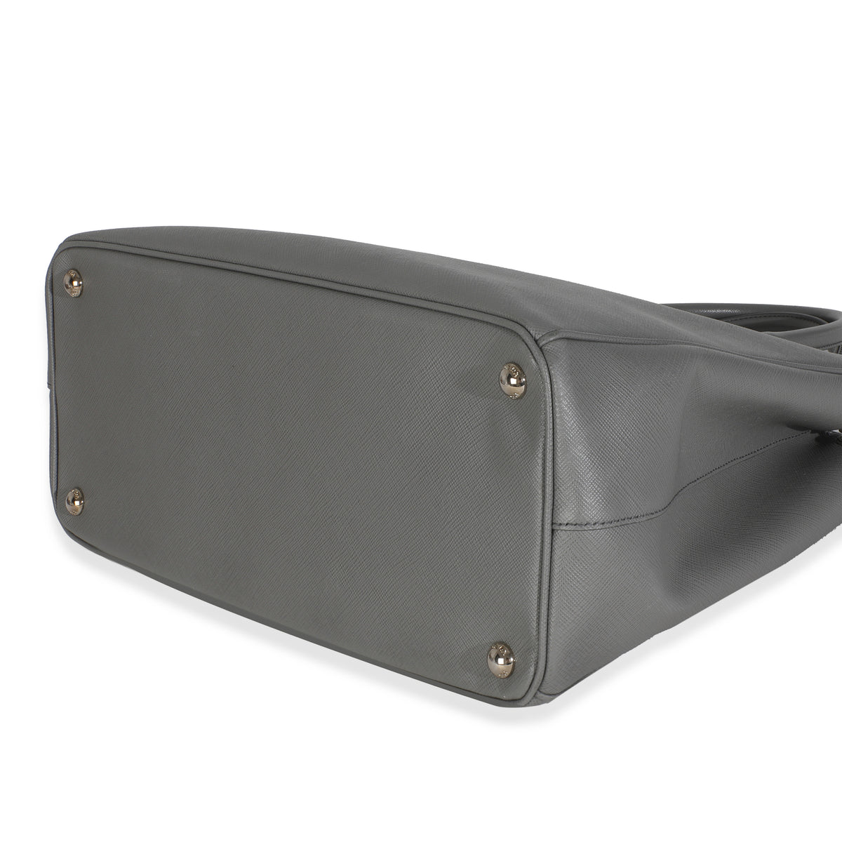 Grey Saffiano Lux Double Zip Tote