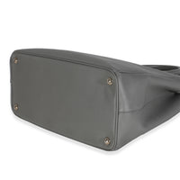 Grey Saffiano Lux Double Zip Tote