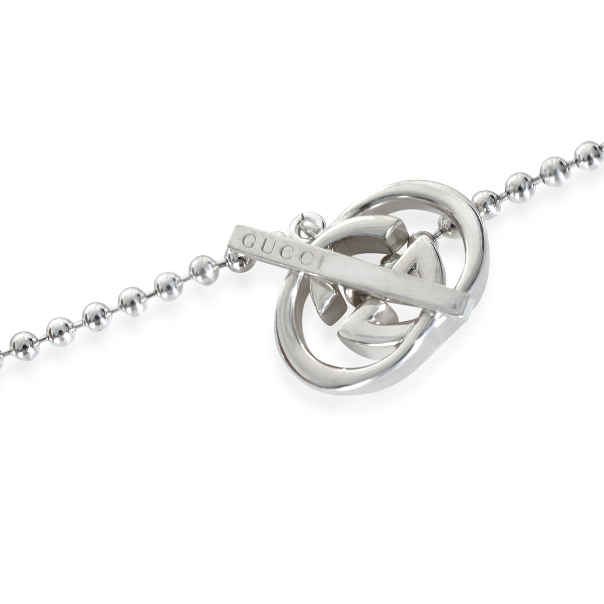 Sterling Silver  Interlocking GG Toggle Necklace