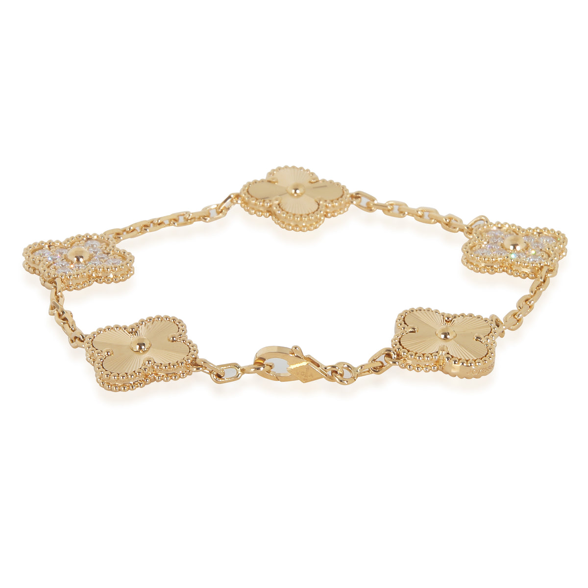 Yellow Gold Diamond Vintage Alhambra Bracelet