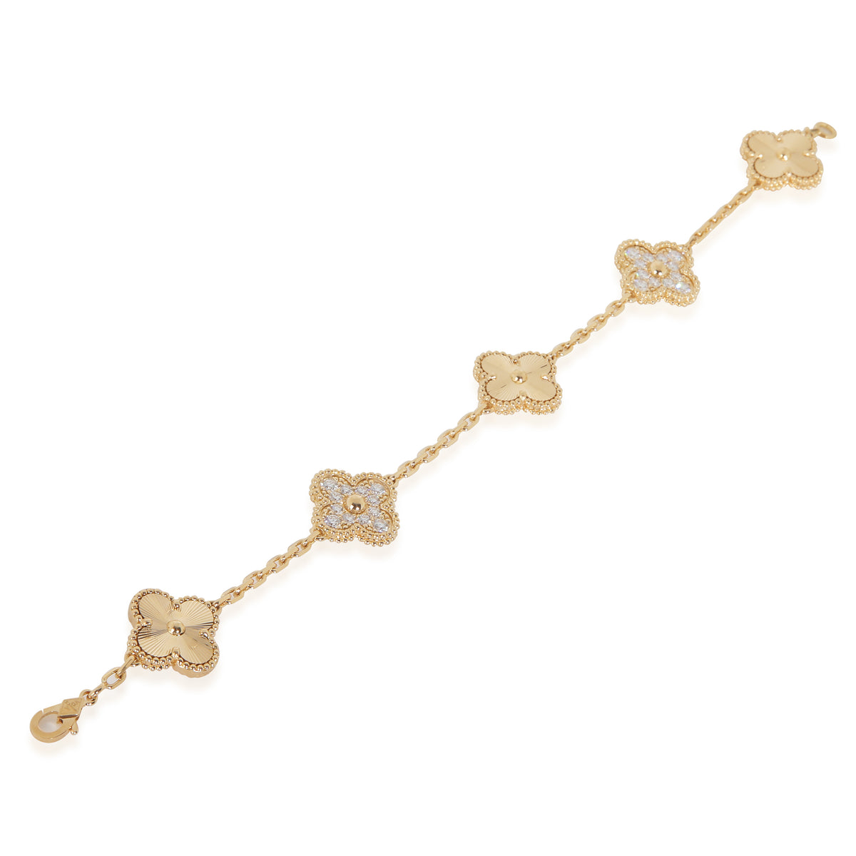 Yellow Gold Diamond Vintage Alhambra Bracelet