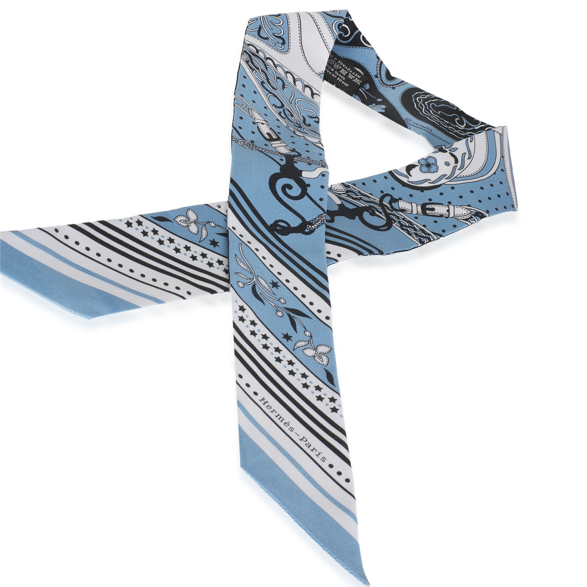 Blue Jean Blanc Noir Silk Festival Des Amazones Bandanna Twilly