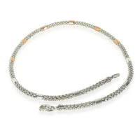 Rose Gold & Sterling Silver  High Bar Station Caviar Necklace