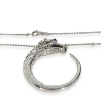 Sterling Silver Sapphire and Spinel Naga Dragon Pendant