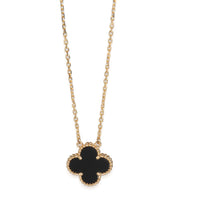 Yellow Gold Onyx Vintage Alhambra Pendant