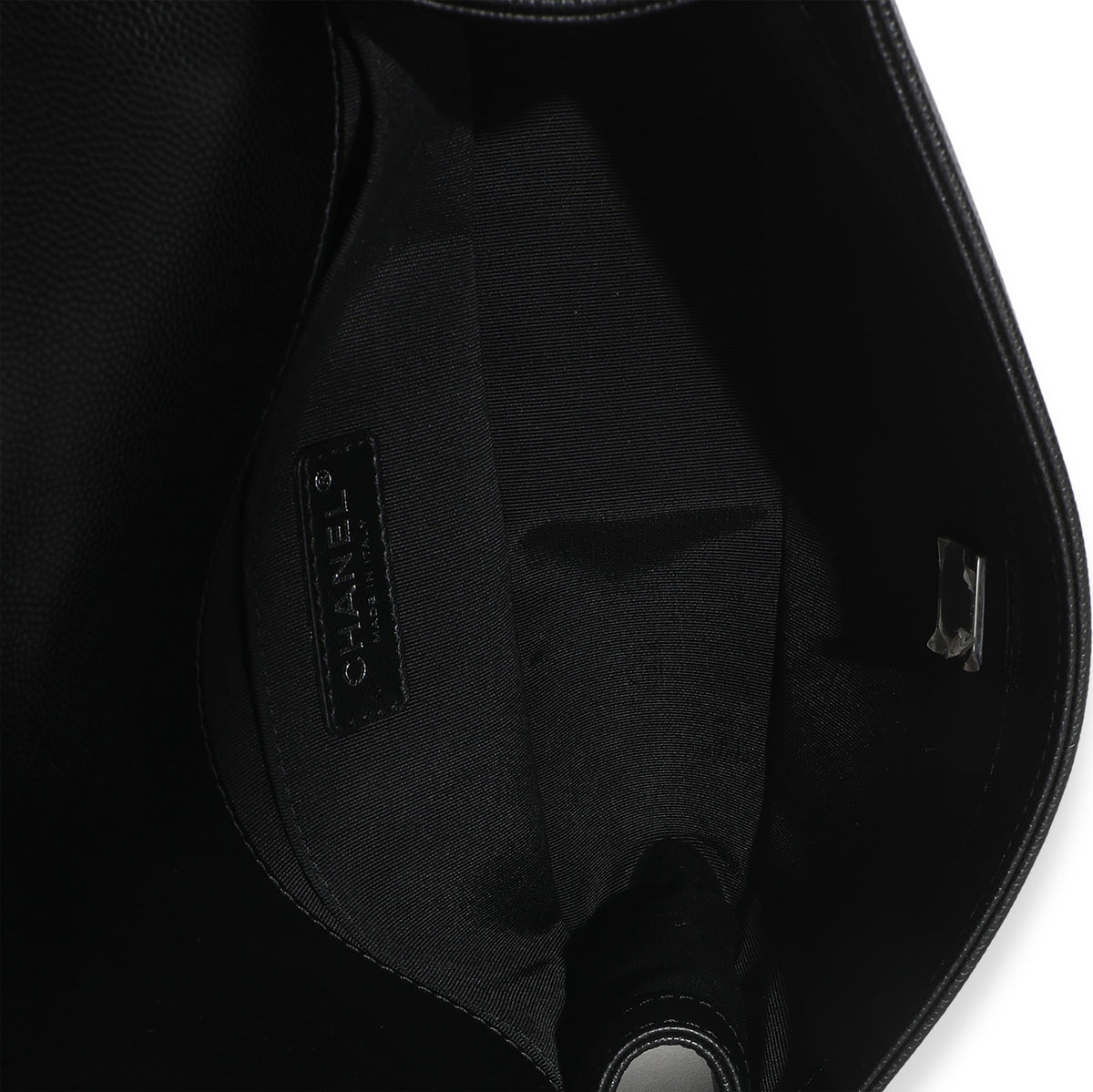 Black Quilted Caviar Medium Boy Handbag