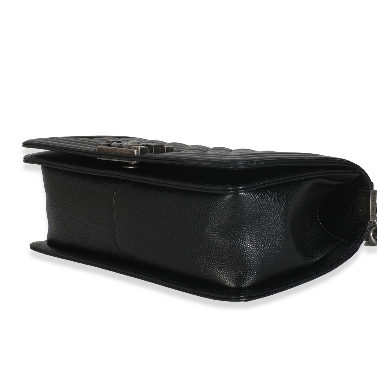 Black Quilted Caviar Medium Boy Handbag