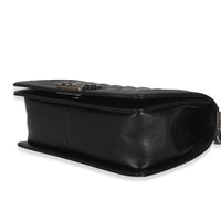 Black Quilted Caviar Medium Boy Handbag